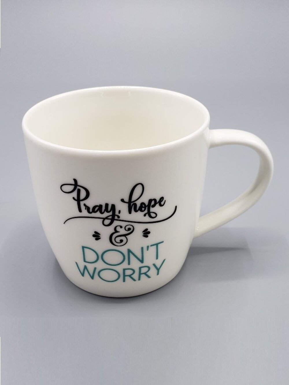 Pray Hope and Don't Worry Mug from Everyday Grace Padre Pio Catholic Quote